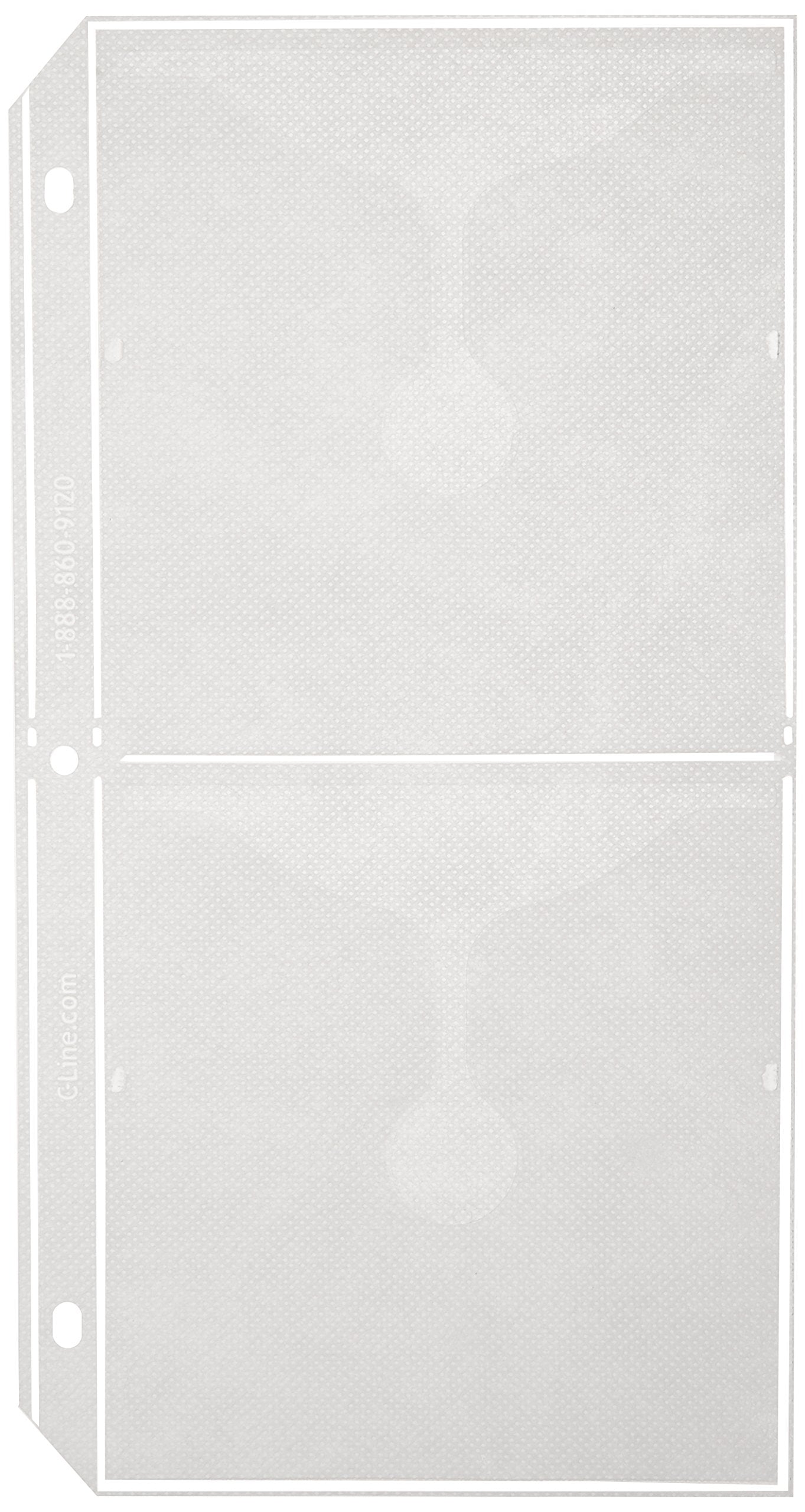 C-Line Deluxe Cd Ring Binder Storage Pages For Standard 3-Ring Binders, Stores 4 Cds/Page, 5-13/16 X 11-1/16 Inches, 10 Pages Pe
