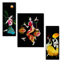 Indianara Set Of 3 Modern Mdf Art Painting (865 Fl) Without Glass 4.5 X 12, 9 X 12, 4.5 X 12 Inch