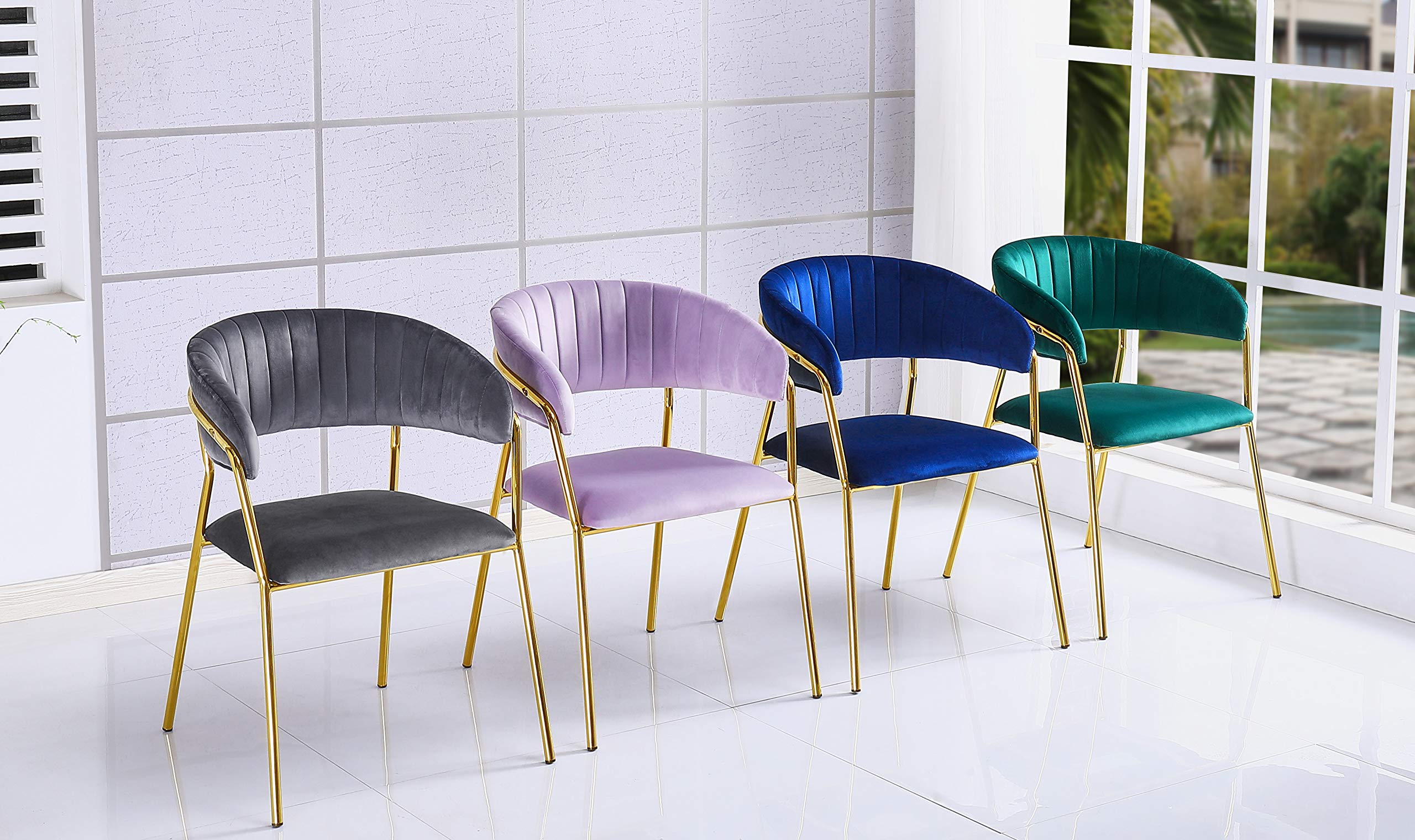 Best Master Furniture Tracy Modern Dining Chair, Set Of 2, Navy Blue