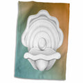 3D Rose TWL_212692_1 int of Trendy White Oyster Shell On Aqua and Amber, 15 x 22