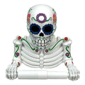 D  a de Los Muertos Vibrant Sugar Skull Skeleton Toilet Paper Holder - Whimsical Bathroom Tissue Dispenser and Novelty Home Deco