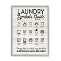 Stupell Industries Laundry Symbols Guide Typography Gray Framed Wall Art, 11x14, Multi-Color, Design By Artist Lettered and Line