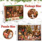 Christmas Advent Calendar 2024 Jigsaw Puzzles - Fireplace 1000 Pieces Holiday Puzzles For Kids And Adults, 27.6 In X 19.7 In, 24
