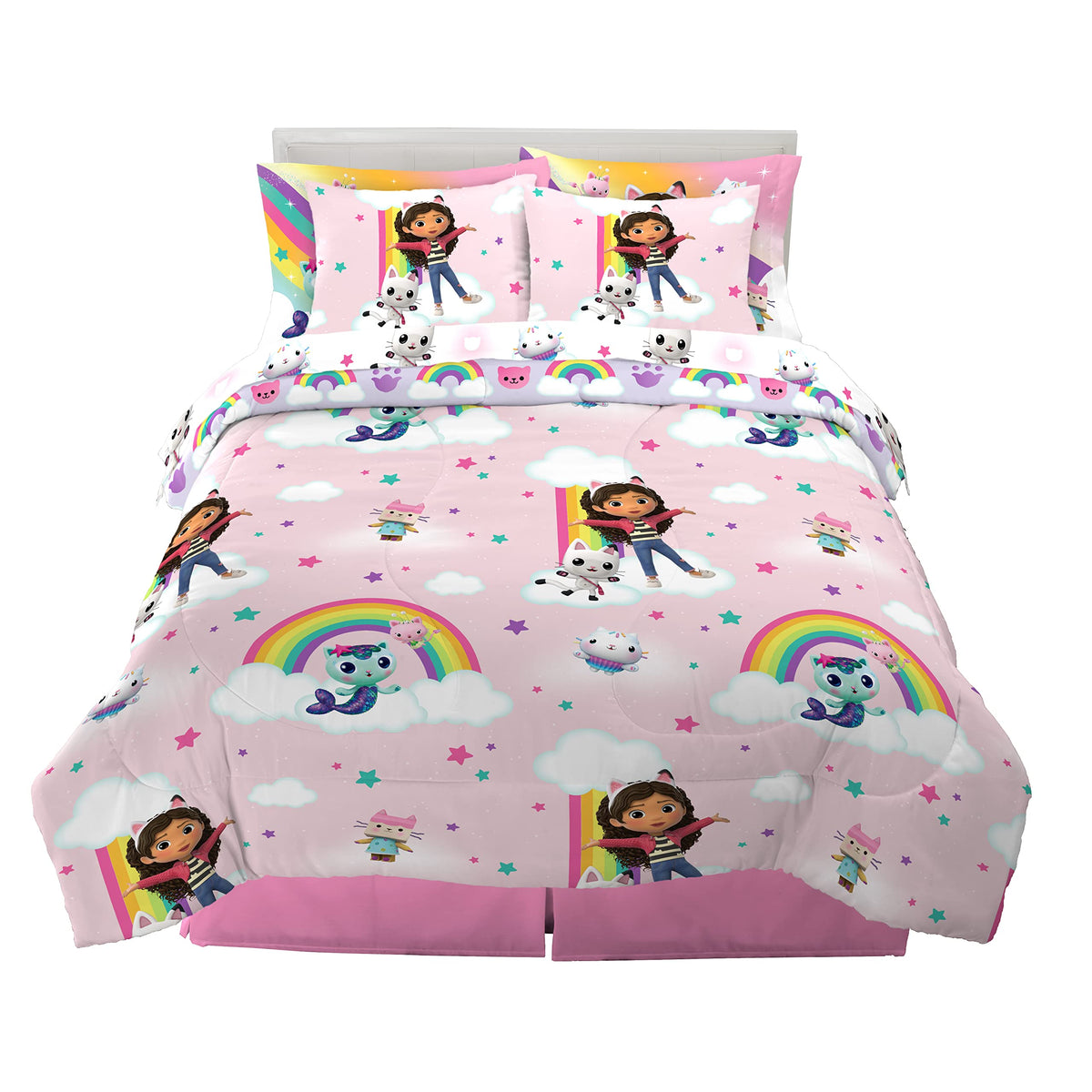 Franco Gabby'S Dollhouse Kids Bedding Super Soft Comforter And Sheet Set With Sham, 7 Piece Full Size, (Officially Licensed Prod