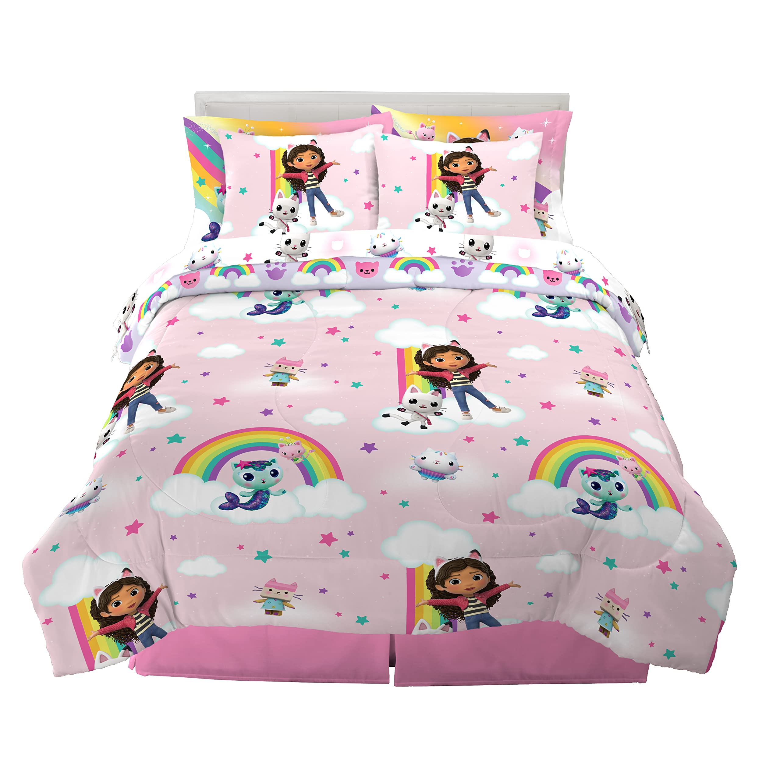 Franco Gabby'S Dollhouse Kids Bedding Super Soft Comforter And Sheet Set With Sham, 7 Piece Full Size, (Officially Licensed Prod