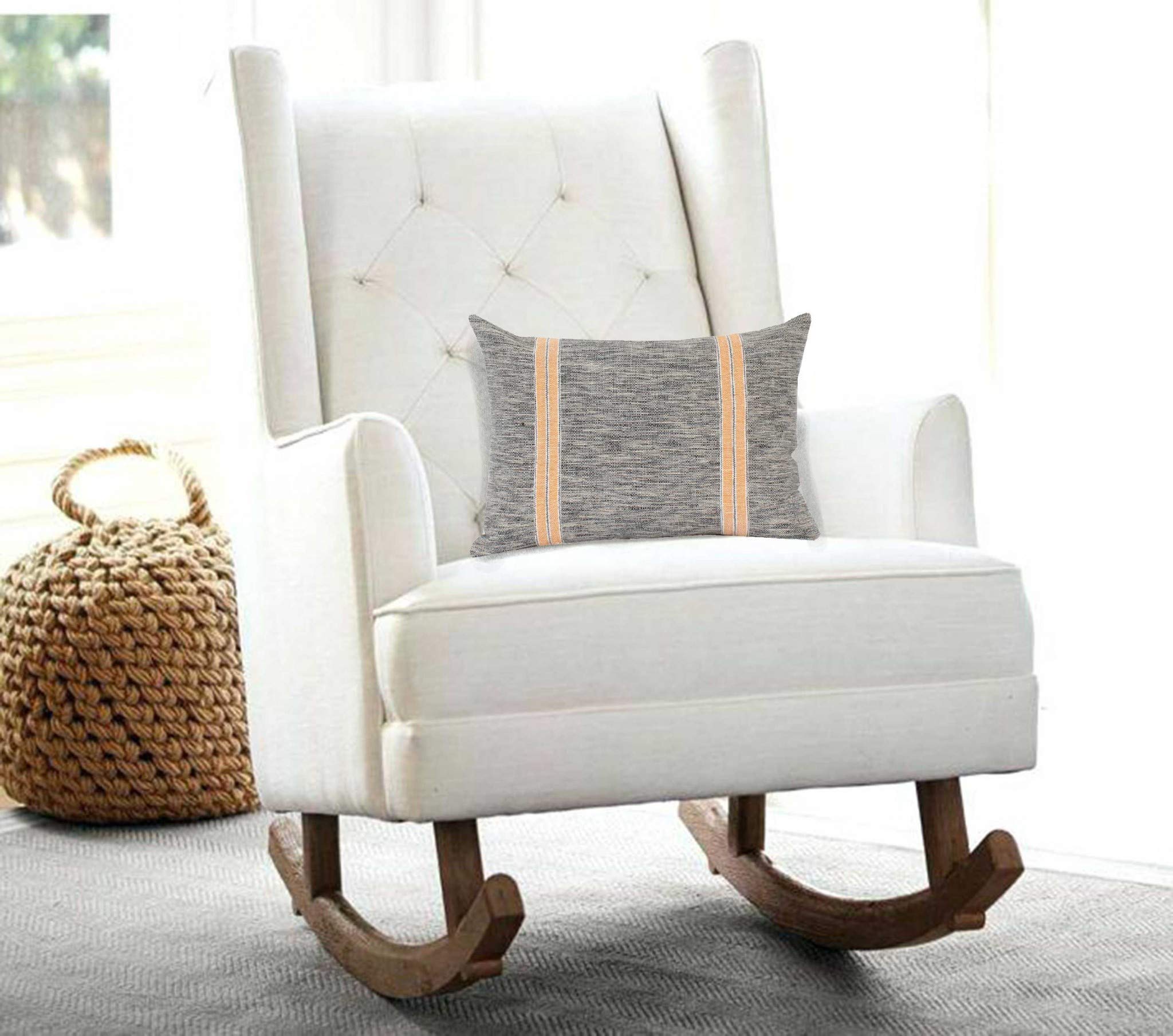 HomeRoots 100% Cotton 20' X 6' X 14' Transitional Multicolor Pillow Cover with Poly Insert