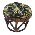 Blazing Needles Round Patterned Spun Polyester Tufted Footstool Cushion, 18, Freeport Ebony