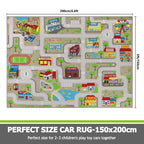 Capslpad Tan Car Road Kid Rug Carpet Playmat For Playoom Traffic Road Kids Play Mat For Toddler Non Slip Washable City Map Race