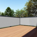 Tang 3' X 134' Gray White Stripe Balcony Privacy Screen Fence 200Gsm Deck Fence Outdoor Privacy Cover Weather Resistant For Pati