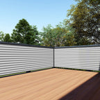 Tang 3' X 207' Gray White Stripe Balcony Privacy Screen Fence 200Gsm Deck Fence Outdoor Privacy Cover Weather Resistant For Pati