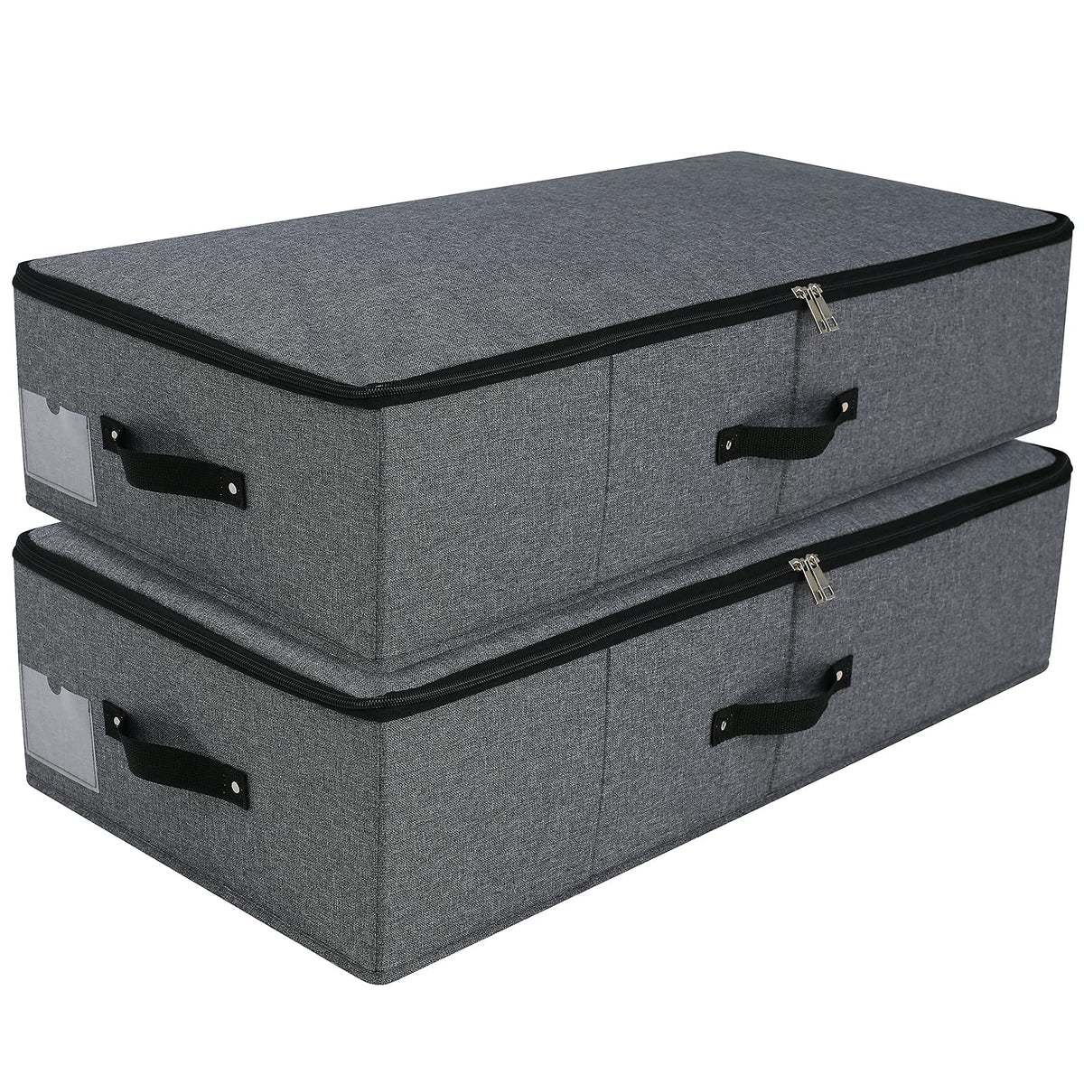 AMJ Foldable Under Bed Storage Basket Container [2 Pack] with Durable Fabric for Clothes, Shoes,Toys, Blanket, Comforter Organiz