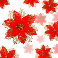 Geosar 36 Pcs 3 Size Christmas Poinsettia Flowers 3 4 6 Tree Decorations Glitter Faux Flowers Xmas Artificial Poinsettia O