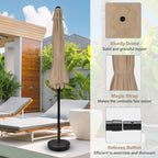 Simple Deluxe 7.5' Patio Umbrella Outdoor Table Market Yard Umbrella With 6 Sturdy Ribs For Backyard, Pool, Garden, Deck, Tan