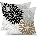 Dfxsz Outdoor Throw Pillow Covers 18X18 Inch Set Of 2 Waterproof Spring Summer Geometric Elegant Black Brown Outdoor Pillow Cove
