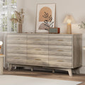 Dresser for Bedroom, 9 Drawer Wide Modern Chest of Drawers with X-Shaped Sturdy Base, Wood Double Dresser Closet Clothes Storage