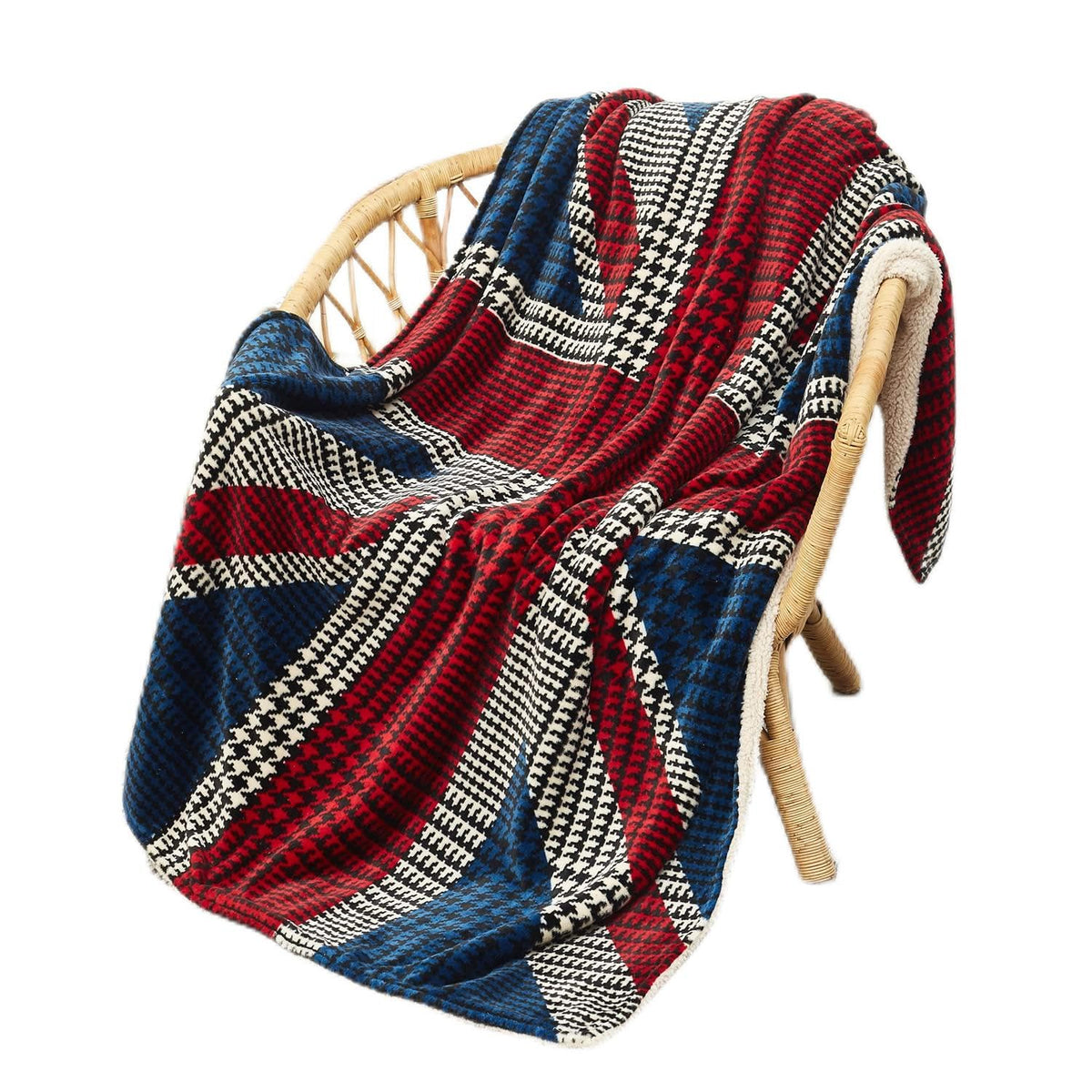 Catalonia Union Jack Blanket, Uk Flag Sherpa Fleece Blanket | Super Soft, Warm, Reversible | For Couch Bed, Gift For British, 50