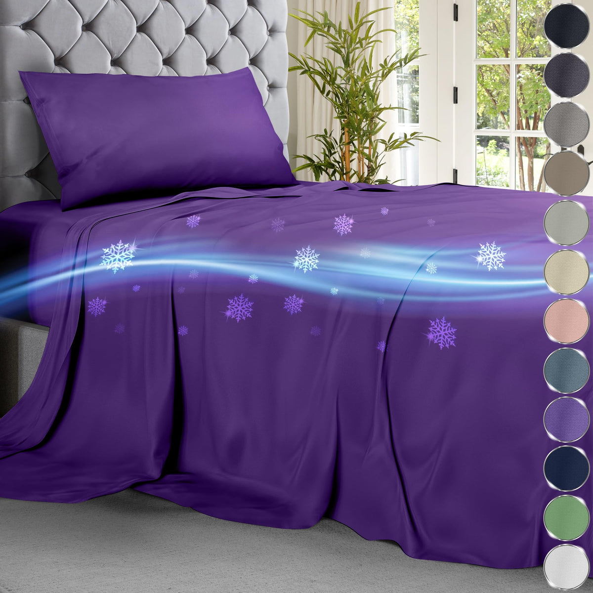 Decolure Cooling Bed Sheets Twin Set 3Pcs - Luxurious & Ultra-Soft Twin Size Cooling Sheets For Hot Sleepers - Comfortable Cool