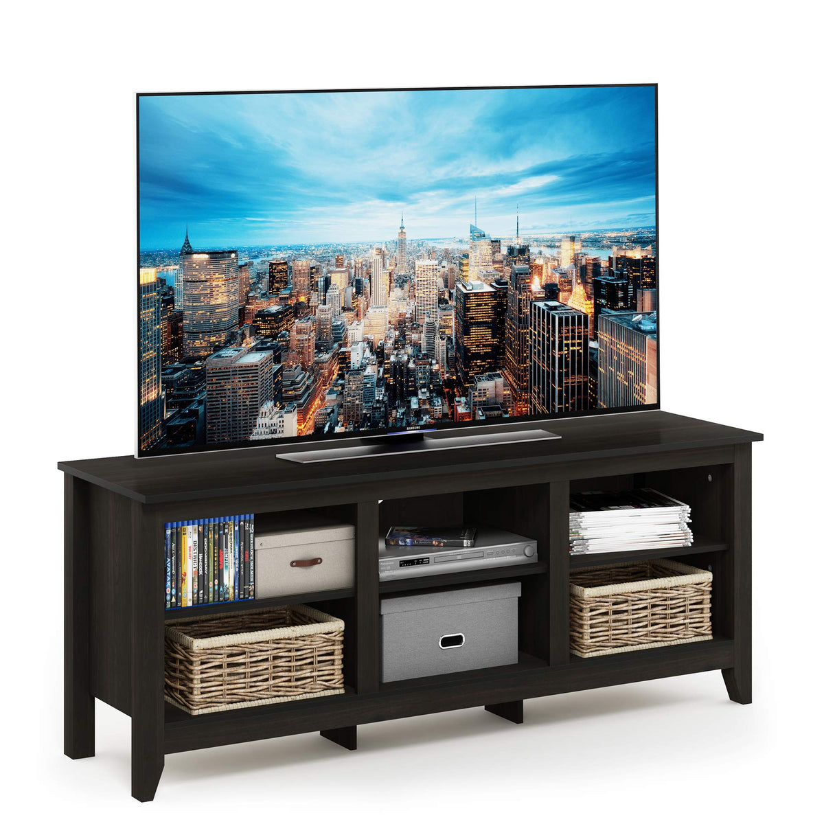 Furinno Jensen Tv Stand With Shelf, Espresso