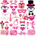 mdgfge Valentine's Day Photo Booth Props, 35 Pack Romantic Valentines Day Photo Props Valentine Backdrop for Photobooth Lovers S