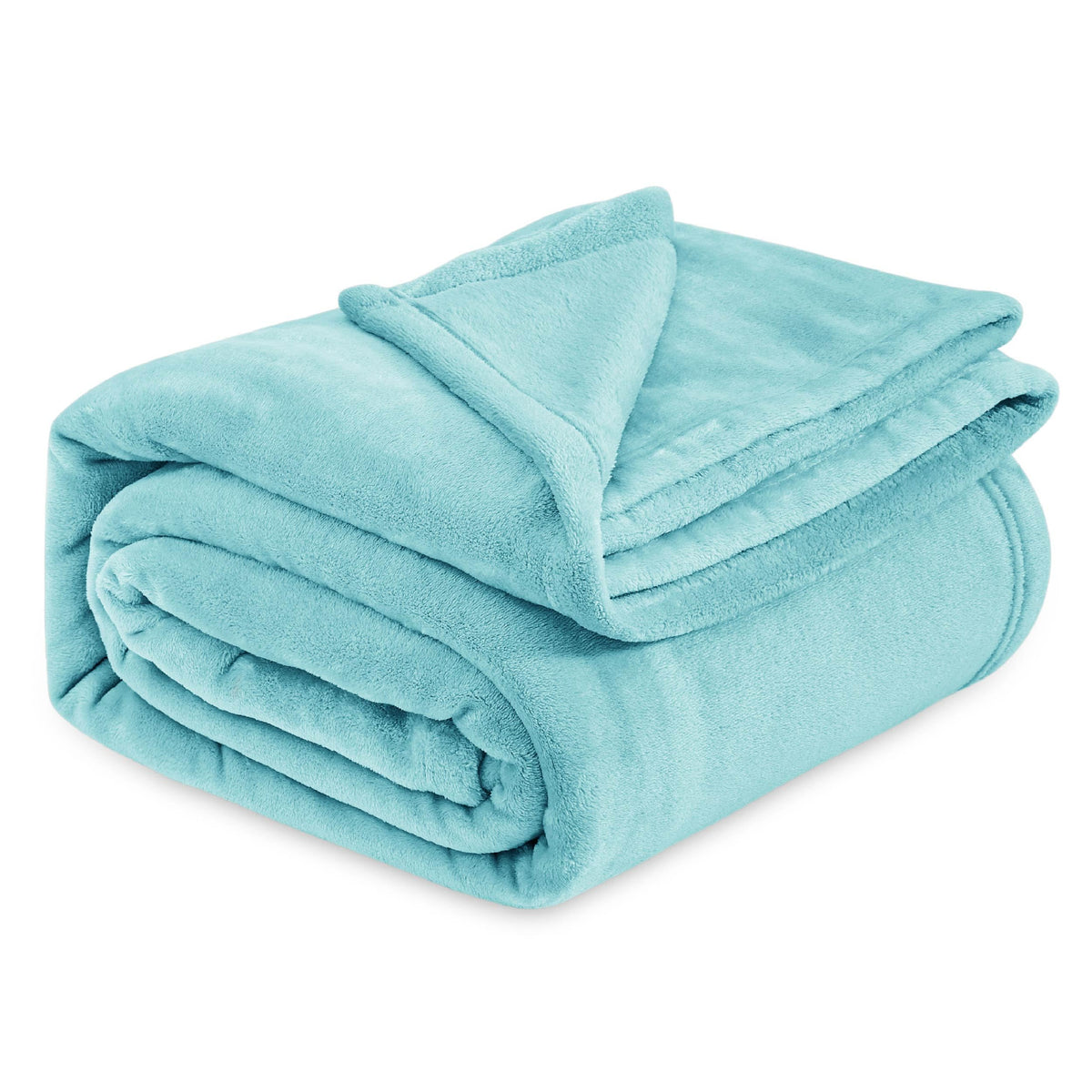 Bedsure Fleece Bed Blankets Queen Size River Blue - Soft Lightweight Plush Fuzzy Cozy Luxury Blanket Microfiber, 90X90 Inches