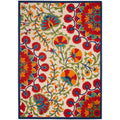 Nourison Aloha Indoor/Outdoor Red/Multi 3'6' X 5'6' Area Rug, Easy Cleaning, Non Shedding, Bed Room, Living Room, Dining Room,