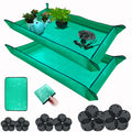 2Pcs Repotting Mat For Indoor Plant Transplanting And Mess Control, 43' X 29' Waterproof Plant Potting Mat Foldable Gardening