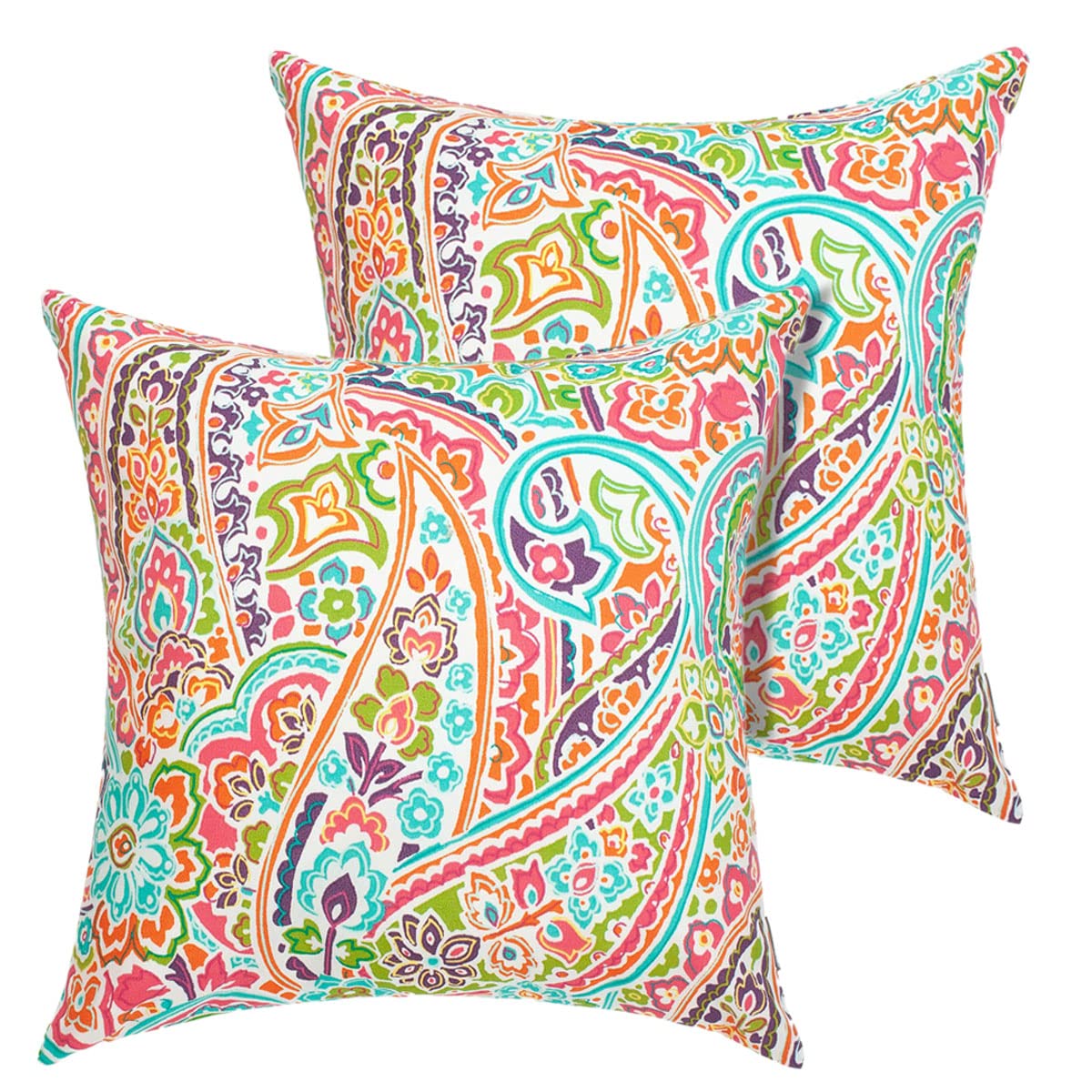 Funhome Outdoor Indoor Throw Pillows 18   X18   , Set Of 2 Decorative Throw Pillows With Inserts, All Weather Waterproof Square