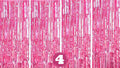 Flyloons Pink Foil Curtains For Birthday Decoration Items Pack Of 4 Baby Shower Anniversary, Marriage, Bachelorette Party Celebr