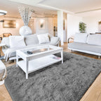 Terrug Fluffy Rugs for Living Room Bedroom, Grey 5x7 Area Rug Washable Shag Carpet, Super Soft Fuzzy Plush Non-Slip Cute Modern 