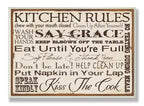 Stupell Home D  cor Kitchen Rules Creme Typography Kitchen Wall Plaque, 10 x 0.5 x 15, Proudly Made in USA