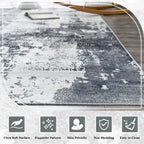 Omerai Washable Rug 8'X10' Abstract Machine Washable Rugs Ultra-Thin Area Rugs For Living Room Non Slip Stain Resistant Modern L