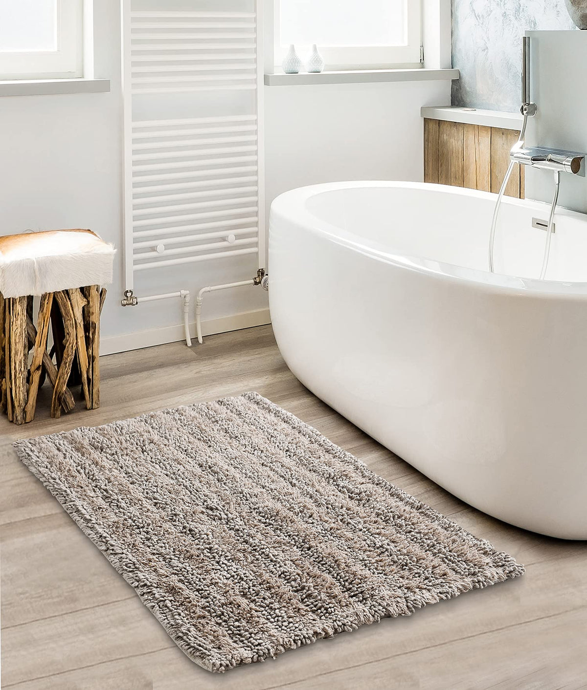 SASHAA World Super Absorbent NonSlip Rectangular Bathmat for Living Room, Bathroom, Kitchen, Bedroom, Indoor & Outdoor | Brown,