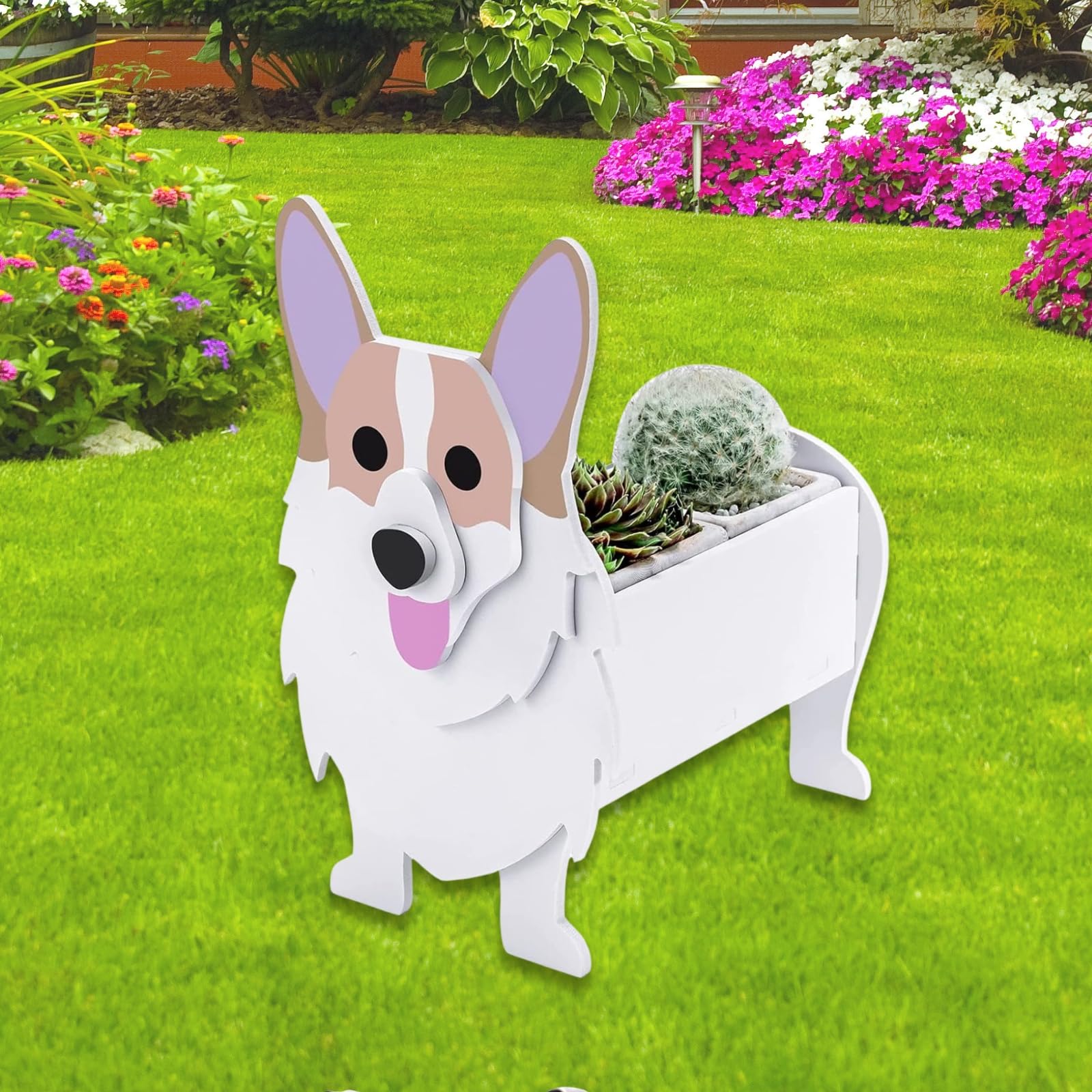 Strolfay Corgi Dog Planter Plant Pots,Cute Dog Flower Planter,Gifts For Pet Lovers,Unique Animal Plant Pots,Office,Indoor Outdoo