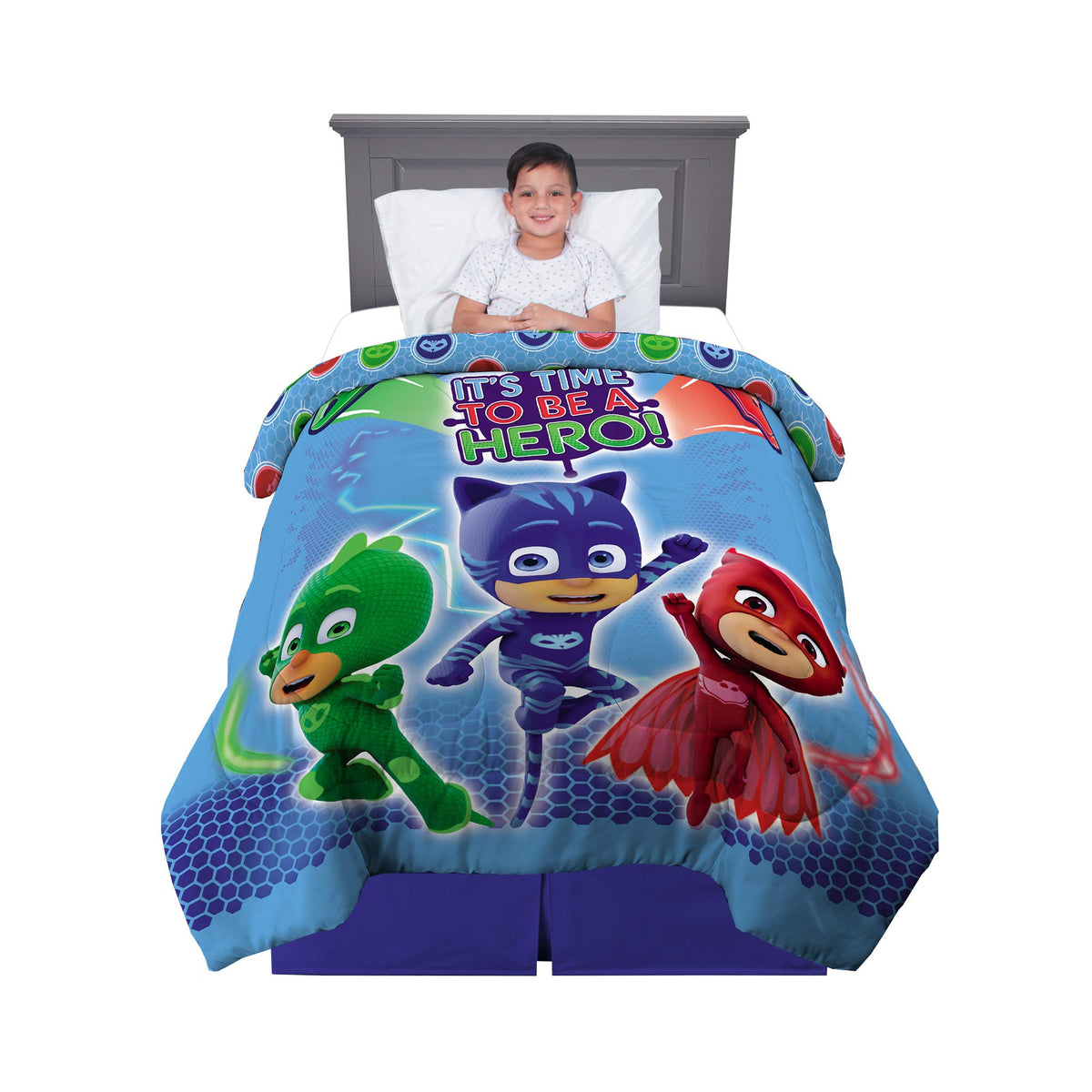 Franco Kids Bedding Super Soft Microfiber Reversible Comforter, Twin/Full, Pj Masks