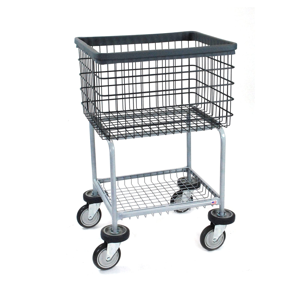 R&B Wire 300G/D7 Deluxe Elevated Wire Frame Metal Laundry Cart