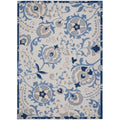 Nourison Aloha Indoor/Outdoor Blue/Grey 9'6' X 13' Area Rug, Easy Cleaning, Non Shedding, Bed Room, Living Room, Dining Room, B