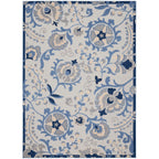 Nourison Aloha Indoor/Outdoor Blue/Grey 9' X 12' Area-Rug,Easy-Cleaning, Non Shedding, Bed Room, Living Room, Dining Room, Deck, Backyard, Patio (9X12)