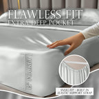 Decolure Satin Sheets Queen Set 6Pcs - Genuine And Luxurious Silk Touch Satin Sheets Queen W/Deep Pocket - Elegant All-Season Si