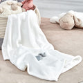 Sleep Zone Flannel Fleece Baby Sublimation Blanket 30X40 Inches - Soft Fuzzy Plush White Kids Bed Travel Blanket Throw For Girls
