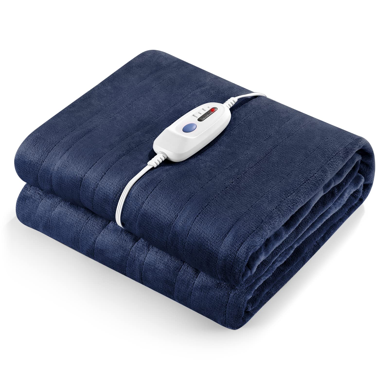 Curecure Heated Electric Blanket Twin Size 62 X 84 Flannel Heated Blanket With 4 Heating Levels  10 Hours Auto Off, Comfort Warm