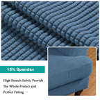 Turquoize Wingback?hair?overs 2 Piece?ing?hair?lipcover Stretch Slipcovers For Wingback Chairs Wing Chair Cover Spandex Jacquard Fabric With Elastic Bottom Non-Slip Furniture Cover, Dusty Blue