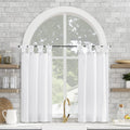 Archaeo Washed Cotton Small Window Twist Tab Cafe Curtains, 52 x 36, White