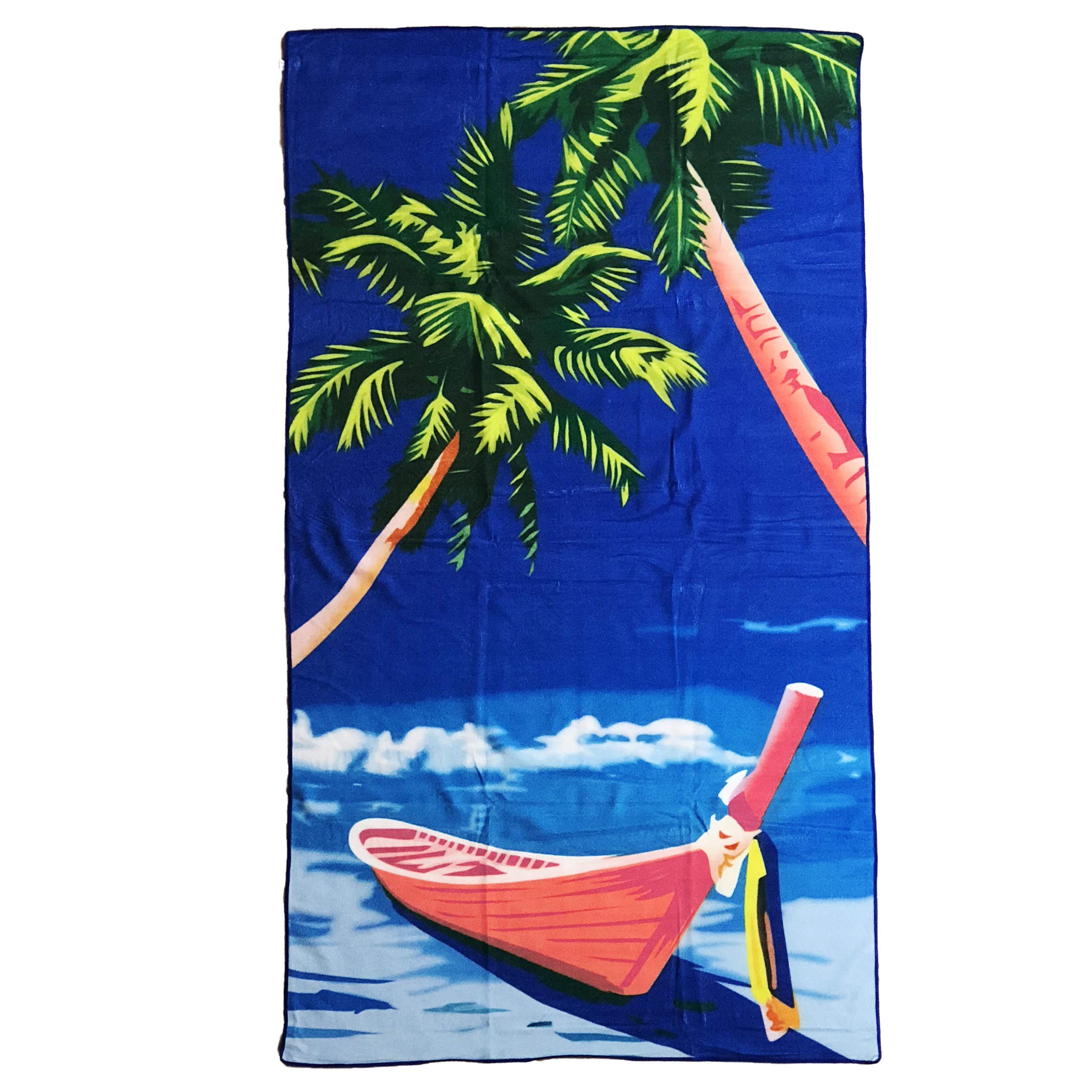 allgala Oversize 40x70 Microfiber Beach Towel, Boat-BT81108