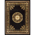 Home Dynamix Optimum Athens Area Rug 37 x52, Updated Oriental Medallion, Black/Beige