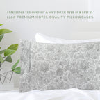 Elegant Comfort Ultra Soft Set Of 2 Floral Print Pillowcases - 1500 Premium Hotel Quality Microfiber, Soft And Smooth Envelope Closure 2-Piece Pillow Covers - King, Paisley Gray