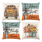 Onfaon Fall Decorations For Home, Fall Pillow Covers 18X18 Set Of 4, Thanksgiving Decorations Autumn Cushion Case For Couch(Fall