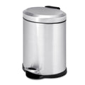 Honey-Can-Do TRS-01448 Oval Stainless Steel Step Can, 5-Liter,grey , Silver