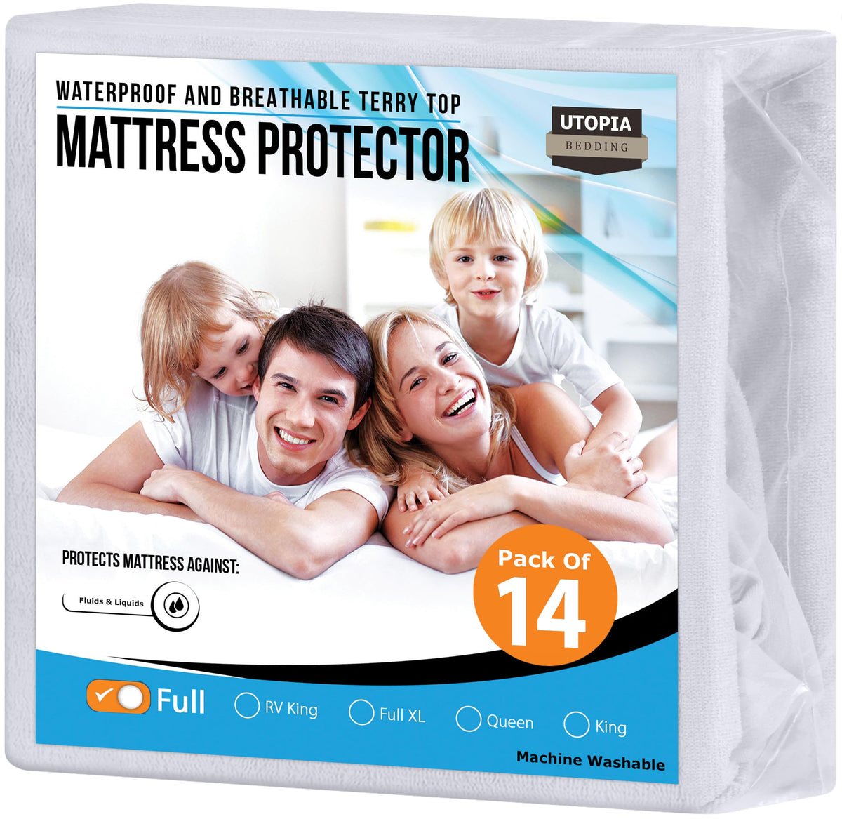 Utopia Bedding Waterproof Mattress Protector Full Size (Pack Of 14), Premium Terry Mattress Cover 200 Gsm, Breathable, Fitted St