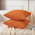 Kevin Textile 2 Packs 26X26 Pillow Covers Euro Pillow Covers With Stripe Pattern Big Throw Pillow Covers For Couch Bedroom Orange 66X66 Cm