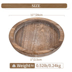 Hanobe Candle Plate Holder Tray: Round Wooden Decorative Candle Plate Small Farmhouse Table Centerpiece Rustic Wood Tealight Pil